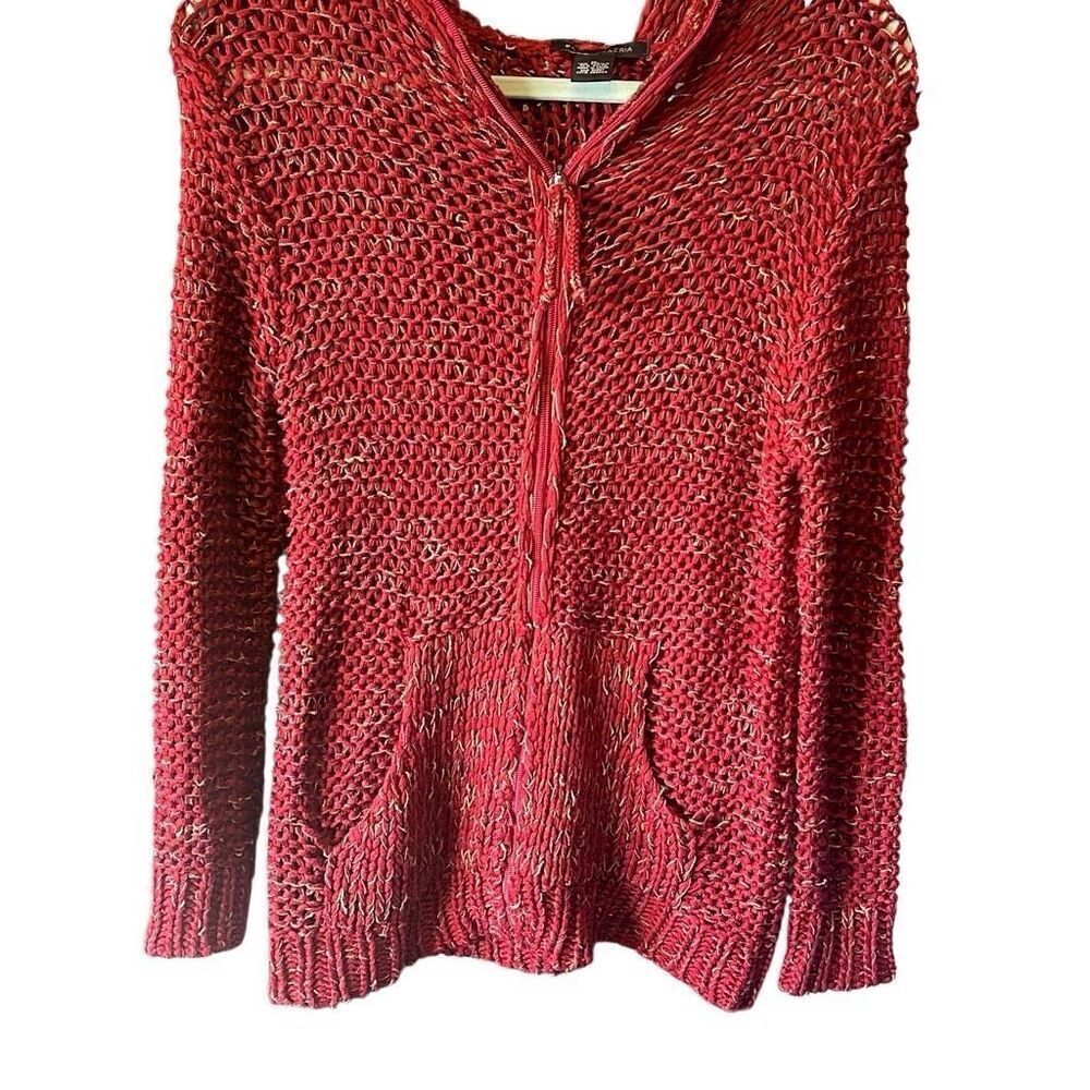 BCBG MaxAzria hooded zip up sweater medium